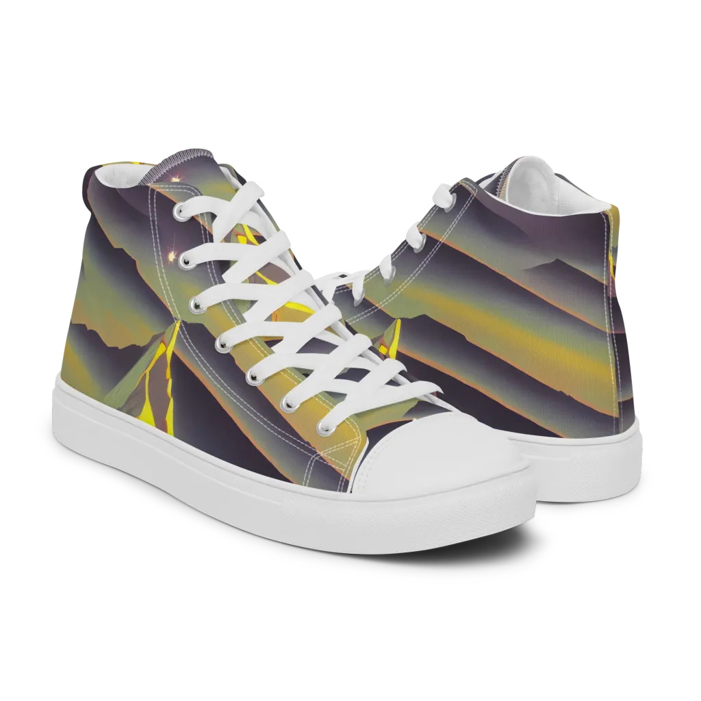 Surreal Summit on Men's High Top Canvas Shoes — Right