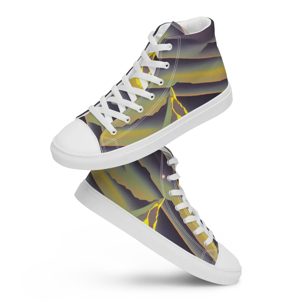Surreal Summit on Men's High Top Canvas Shoes — Front