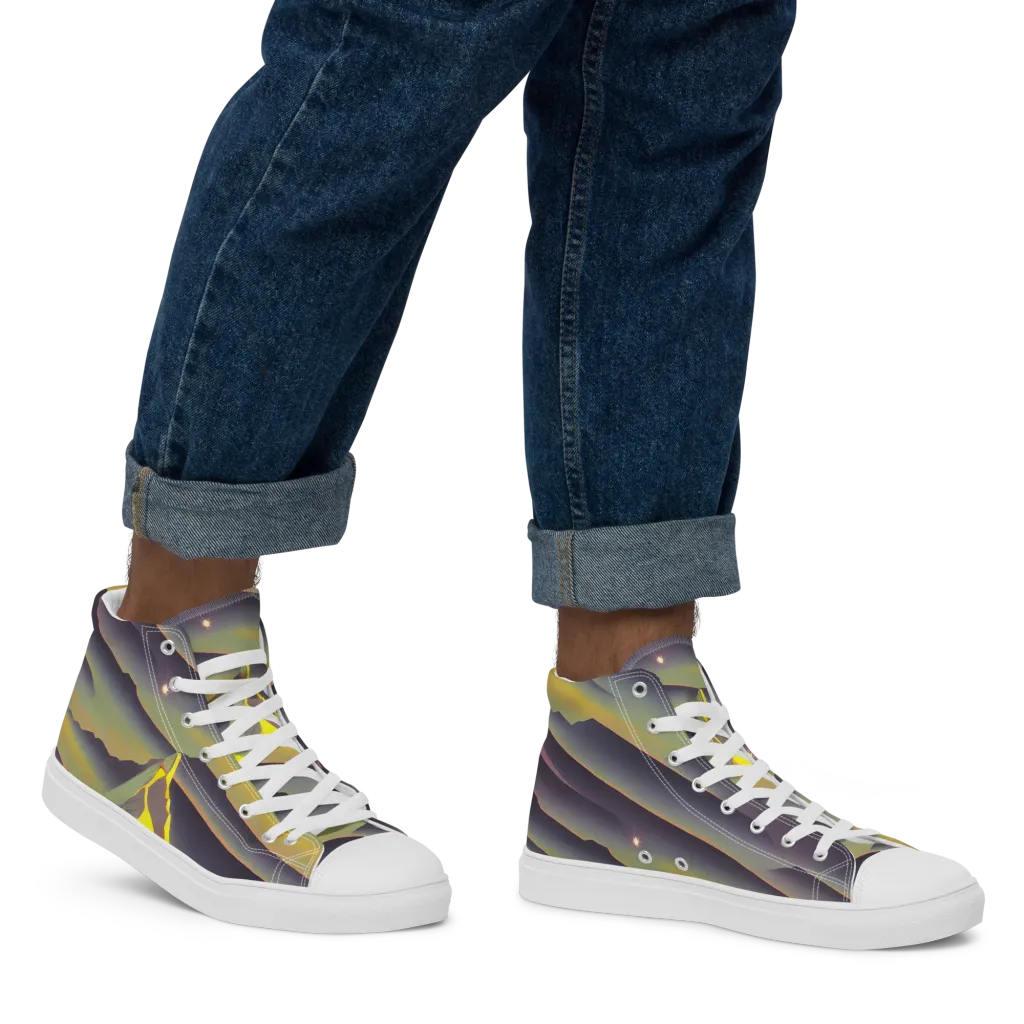 Surreal Summit on Men's High Top Canvas Shoes — Right