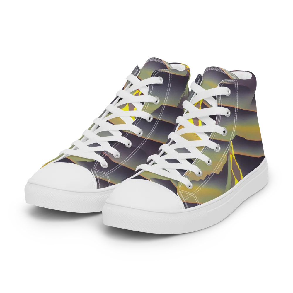 Surreal Summit on Women's High Top Canvas Shoes — Left Front