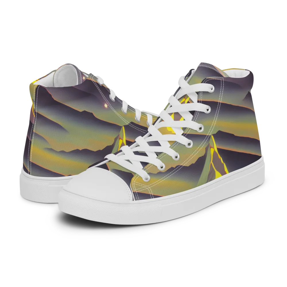 Surreal Summit on Women's High Top Canvas Shoes — Left