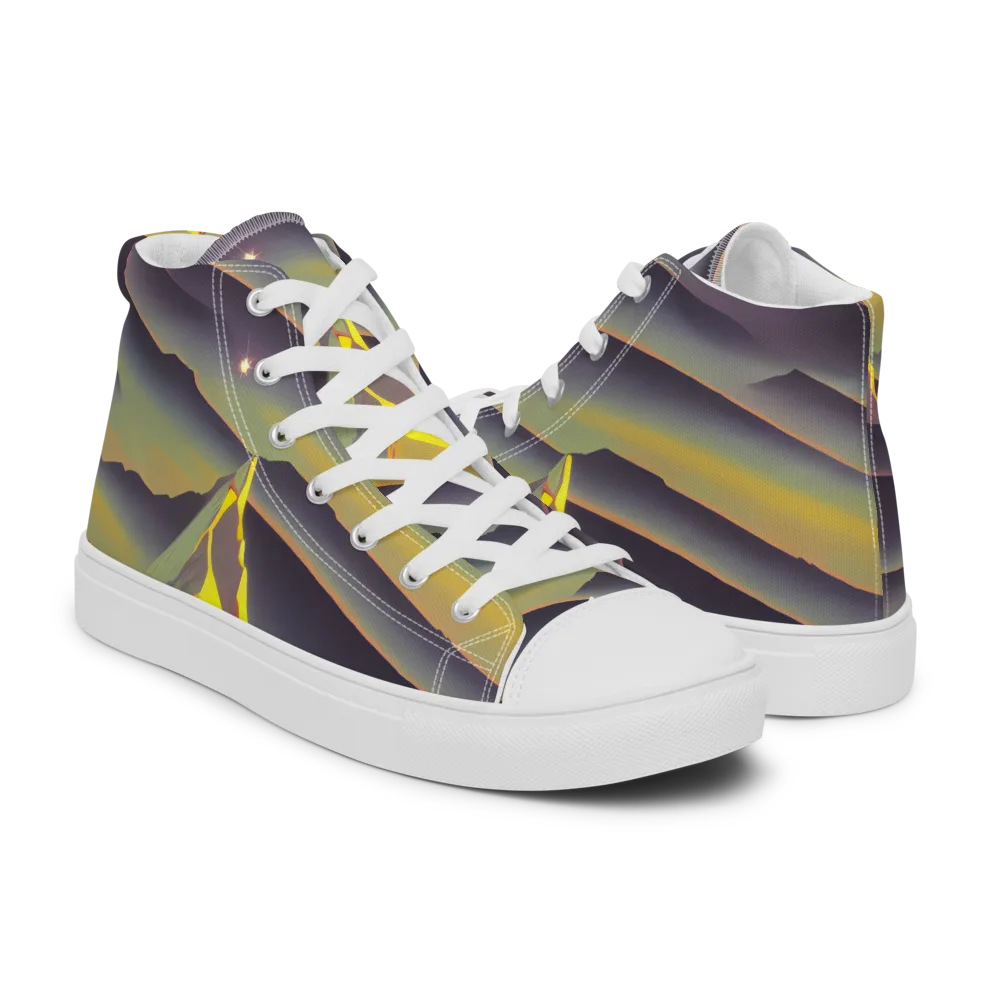 Surreal Summit on Women's High Top Canvas Shoes — Right