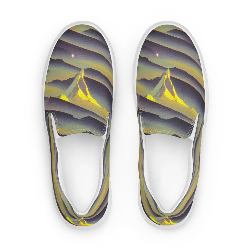 Surreal Summit on Men's Slip-On Canvas Shoes — Front