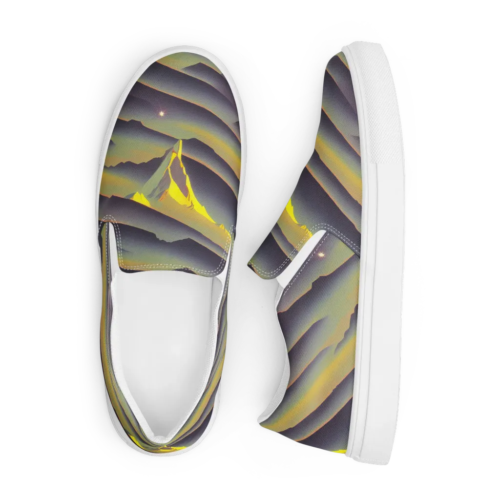 Surreal Summit on Men's Slip-On Canvas Shoes — Front