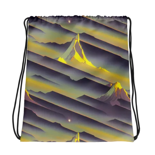 Surreal Summit on a Drawstring Bag
