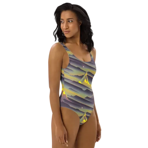 Surreal Summit on a One-Piece Swimsuit