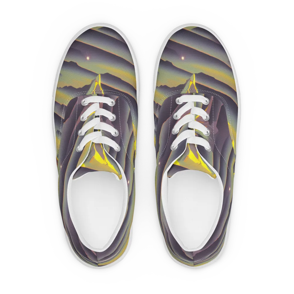 Surreal Summit on Men's Lace-Up Canvas Shoes — Front