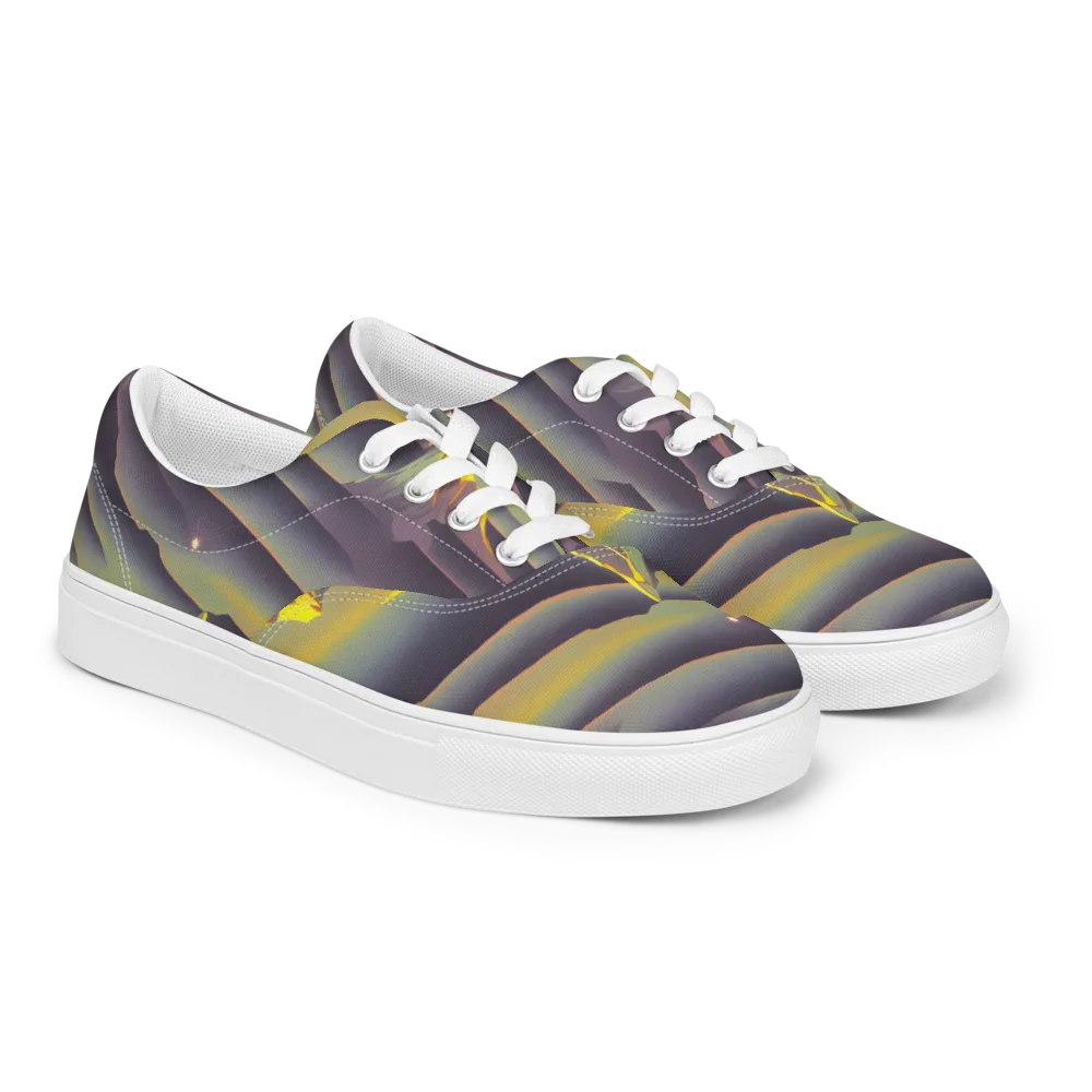 Surreal Summit on Men's Lace-Up Canvas Shoes — Right Front