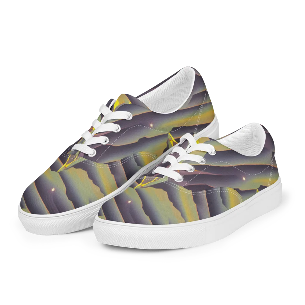 Surreal Summit on Men's Lace-Up Canvas Shoes — Left Front