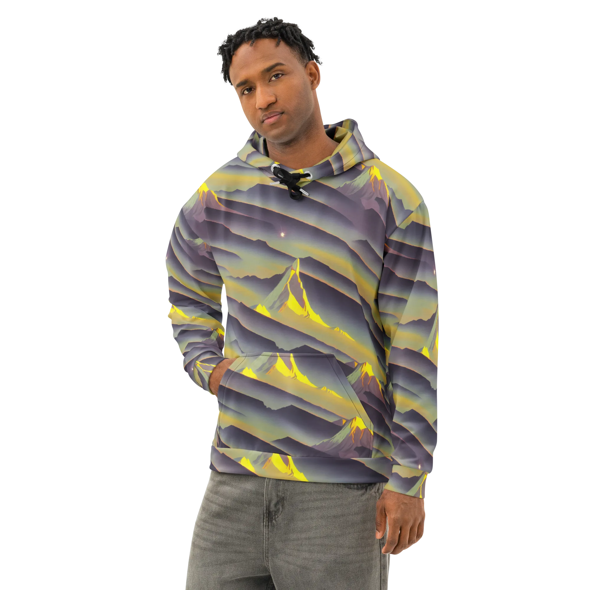 Surreal Summit on Cotton Hoodie — Left Front