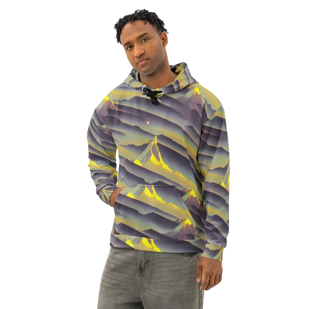 Surreal Summit on Cotton Hoodie — Left Front