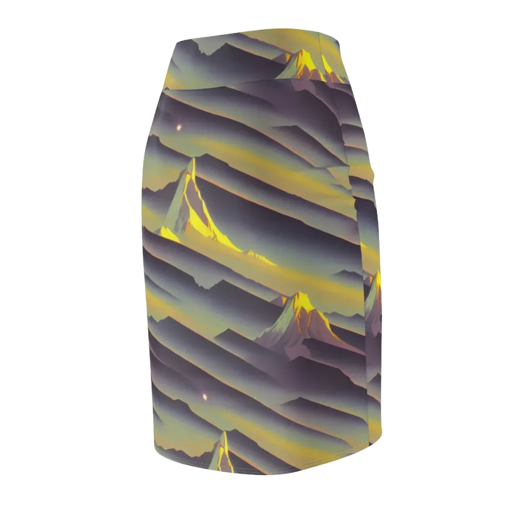 Surreal Summit on Pencil Skirt — Back Side