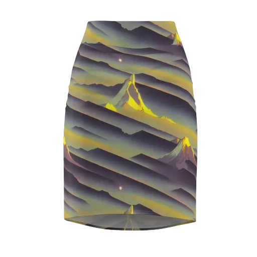 Surreal Summit on a Pencil Skirt