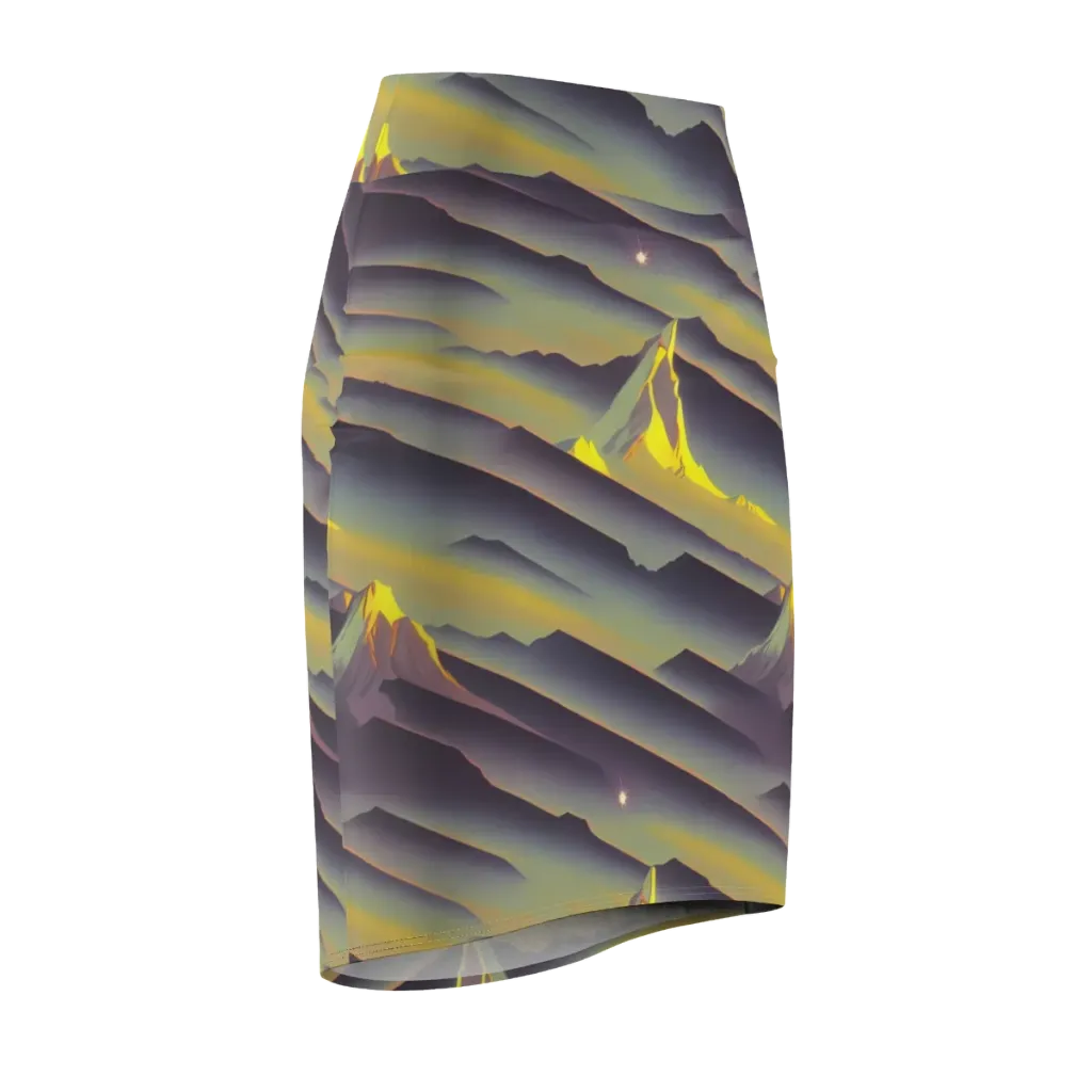 Surreal Summit on Pencil Skirt — Front Side
