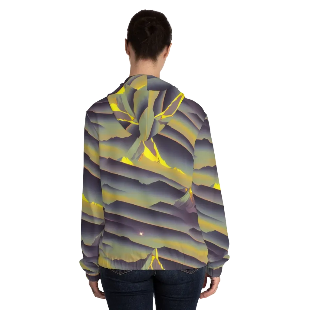 Surreal Summit on Women's Full-Zip Hoodie — Back On Person