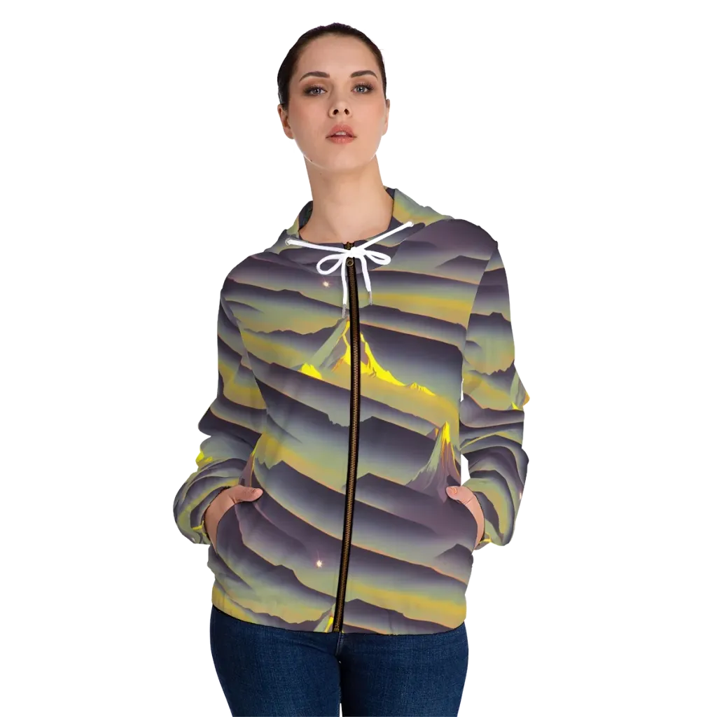 Surreal Summit on Women's Full-Zip Hoodie — Front On Person
