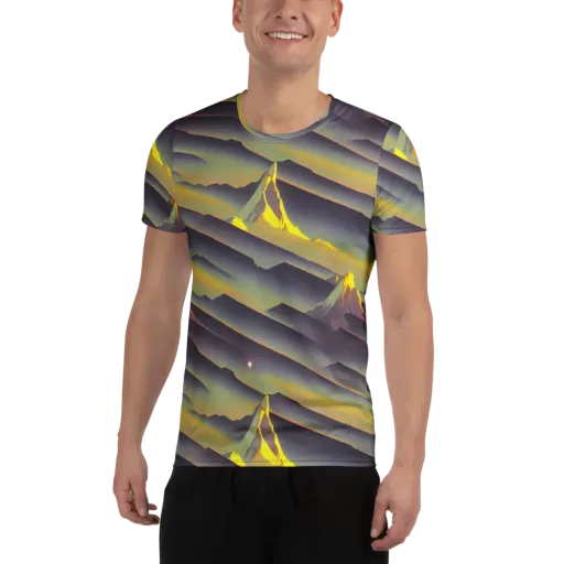 Surreal Summit on a Men's Athletic T-Shirt