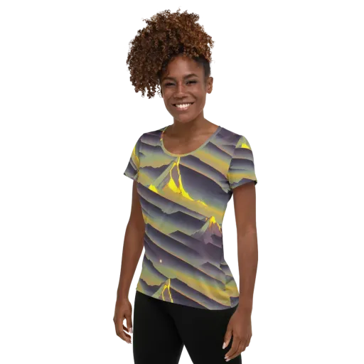 Surreal Summit on a Women's Athletic T-Shirt