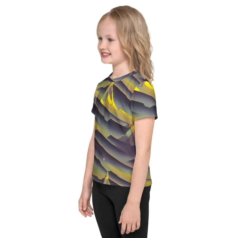 Surreal Summit on Kids Crew Neck T-Shirt — Left