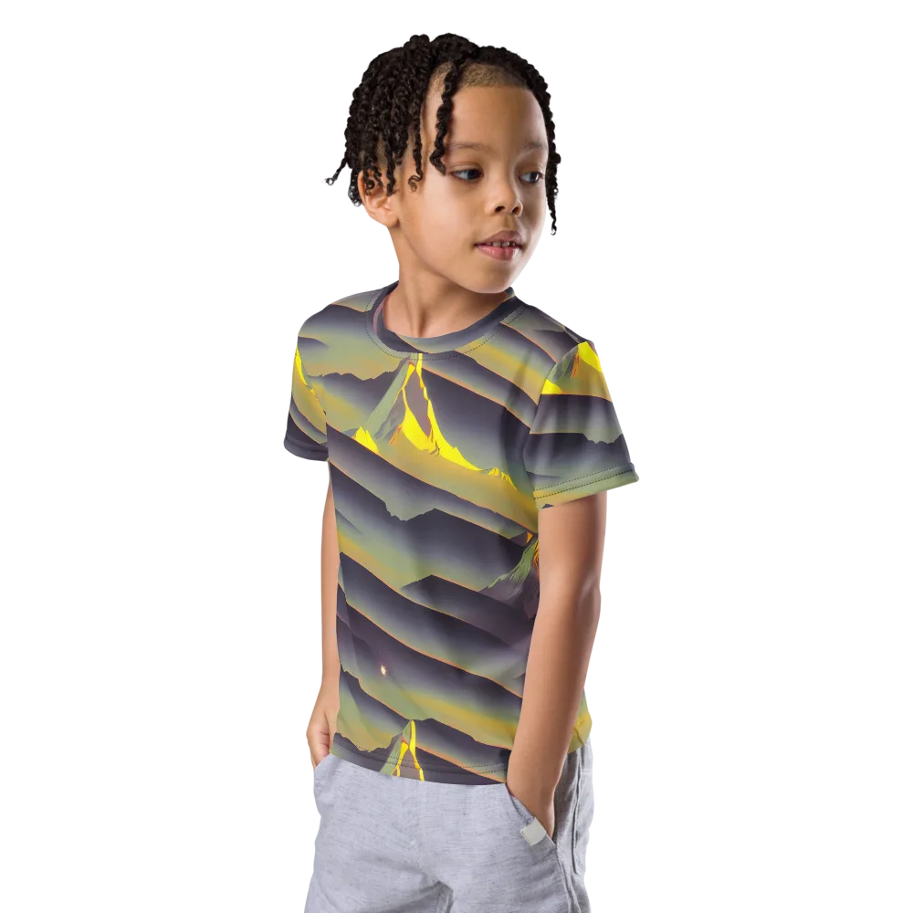 Surreal Summit on Kids Crew Neck T-Shirt — Left Front