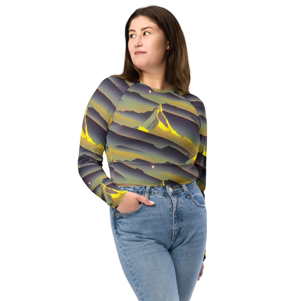 Surreal Summit on Long Sleeve Crop Top — Front