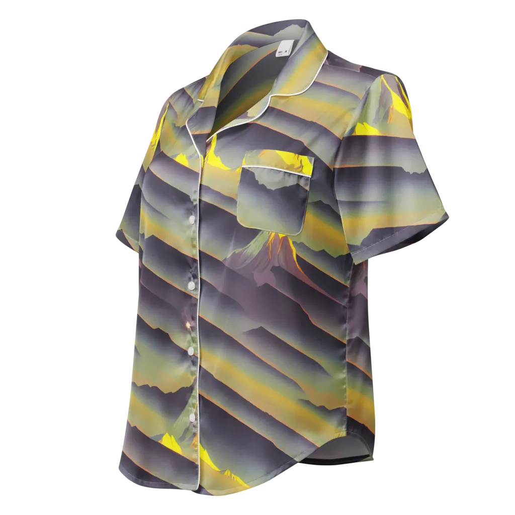 Surreal Summit on Women's Short Sleeve Pajama Top — Left Front