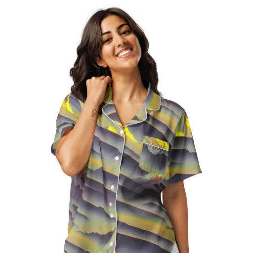 Surreal Summit on a Women's Short Sleeve Pajama Top