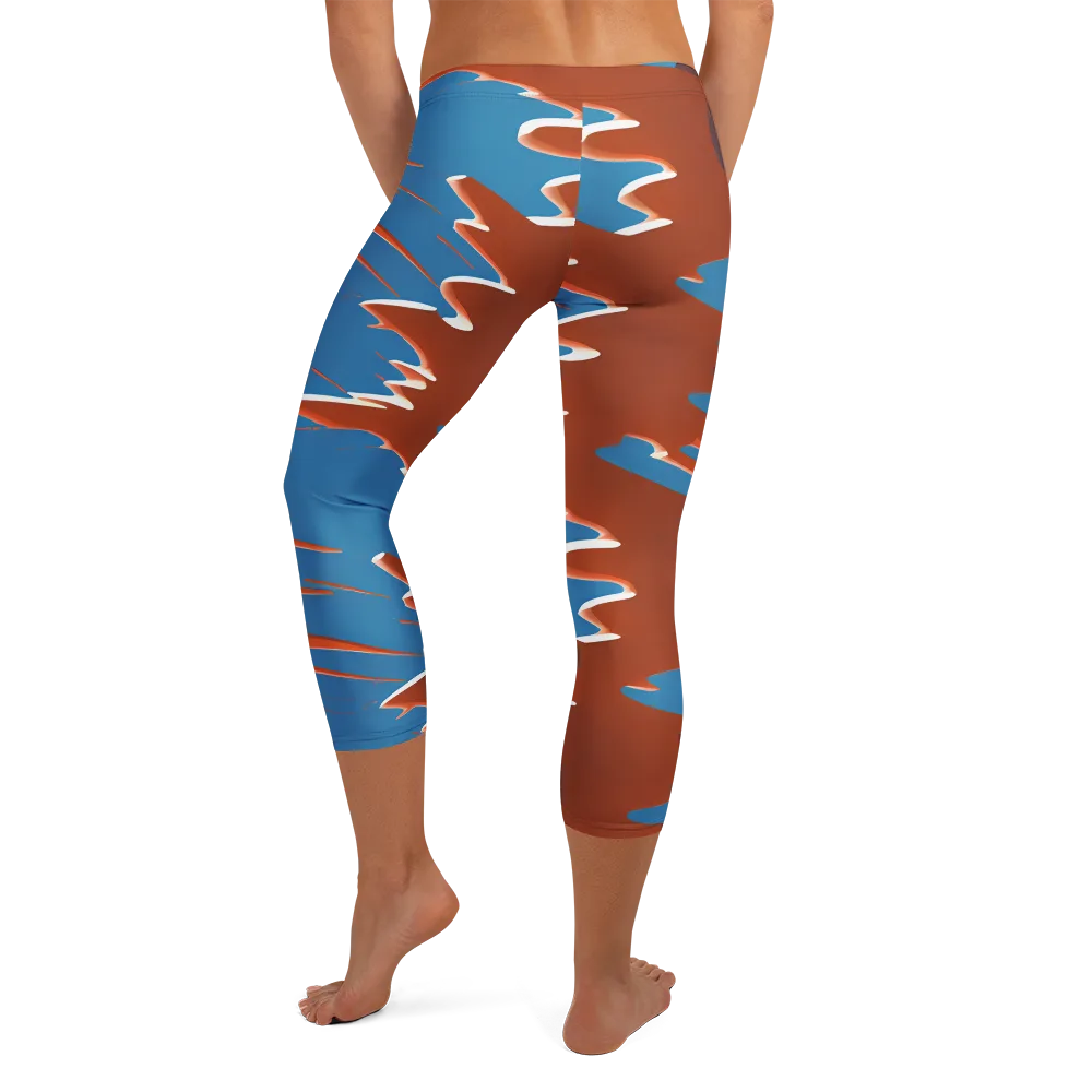 Desert Vortex on Capri Leggings — Back