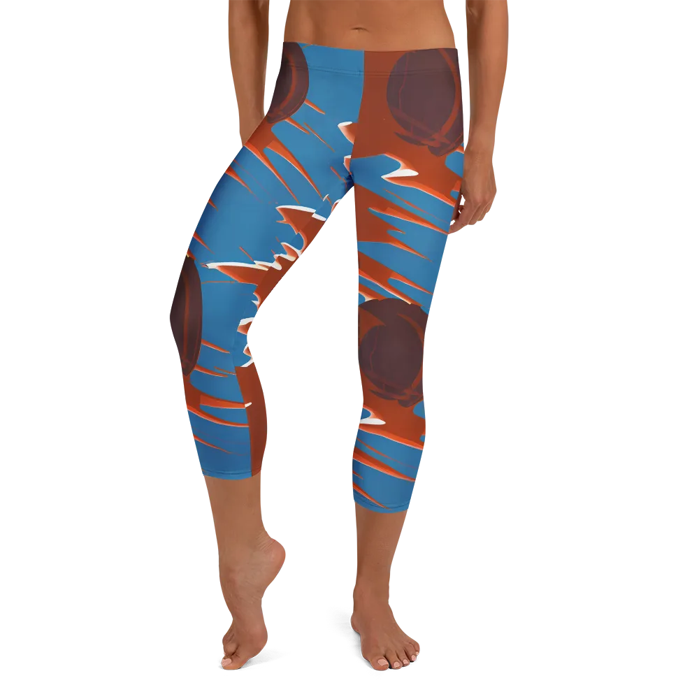 Desert Vortex on Capri Leggings — Front