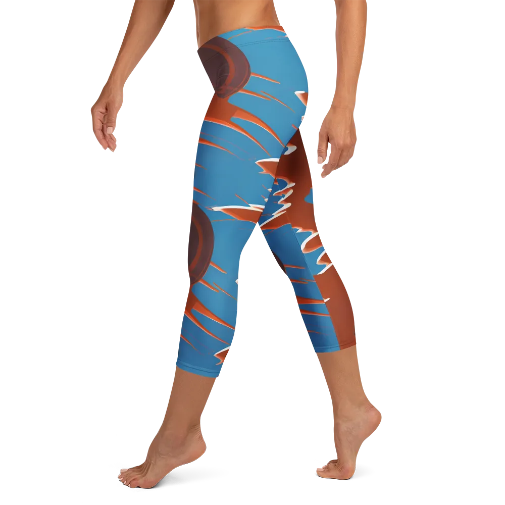 Desert Vortex on Capri Leggings — Left
