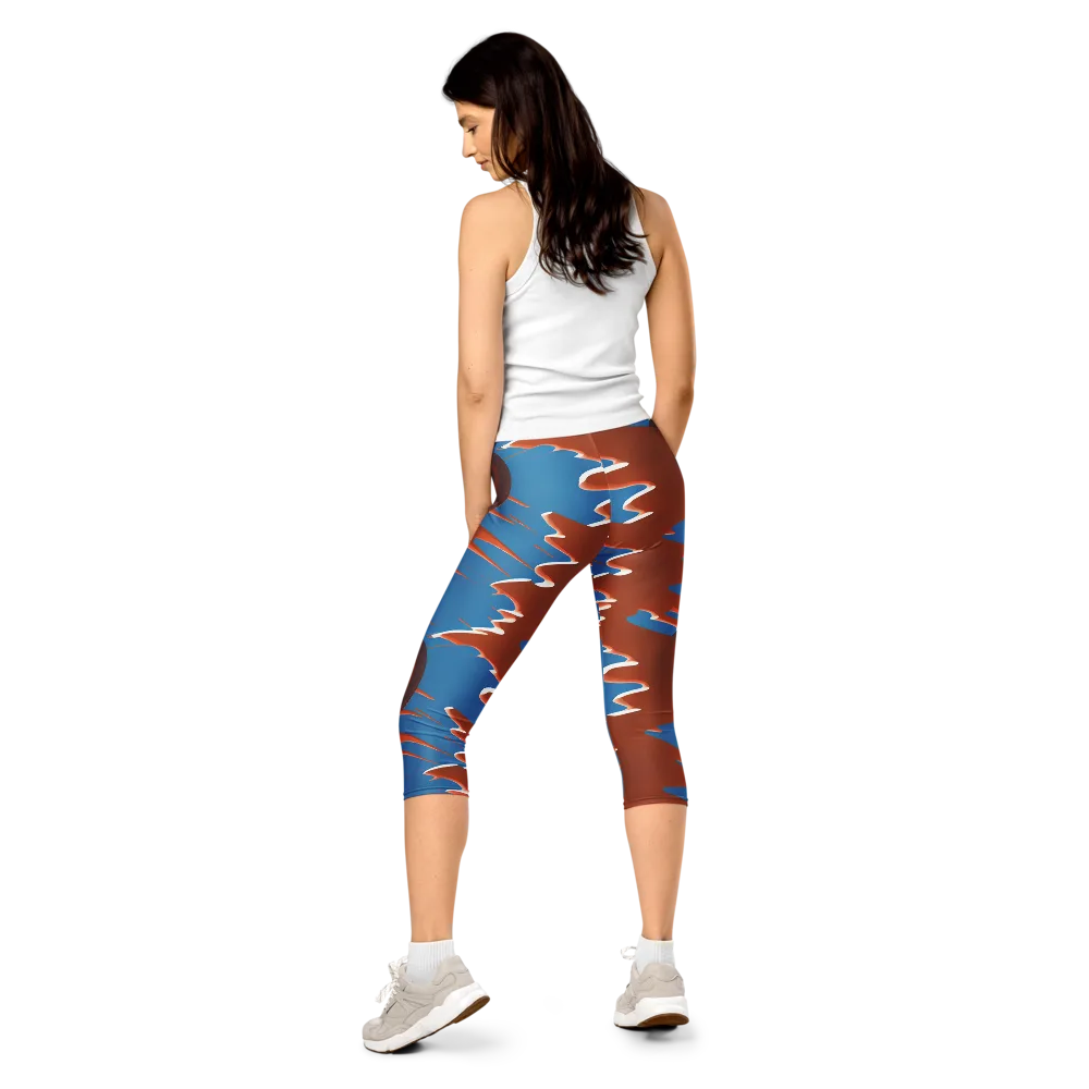 Desert Vortex on Capri Leggings — Back