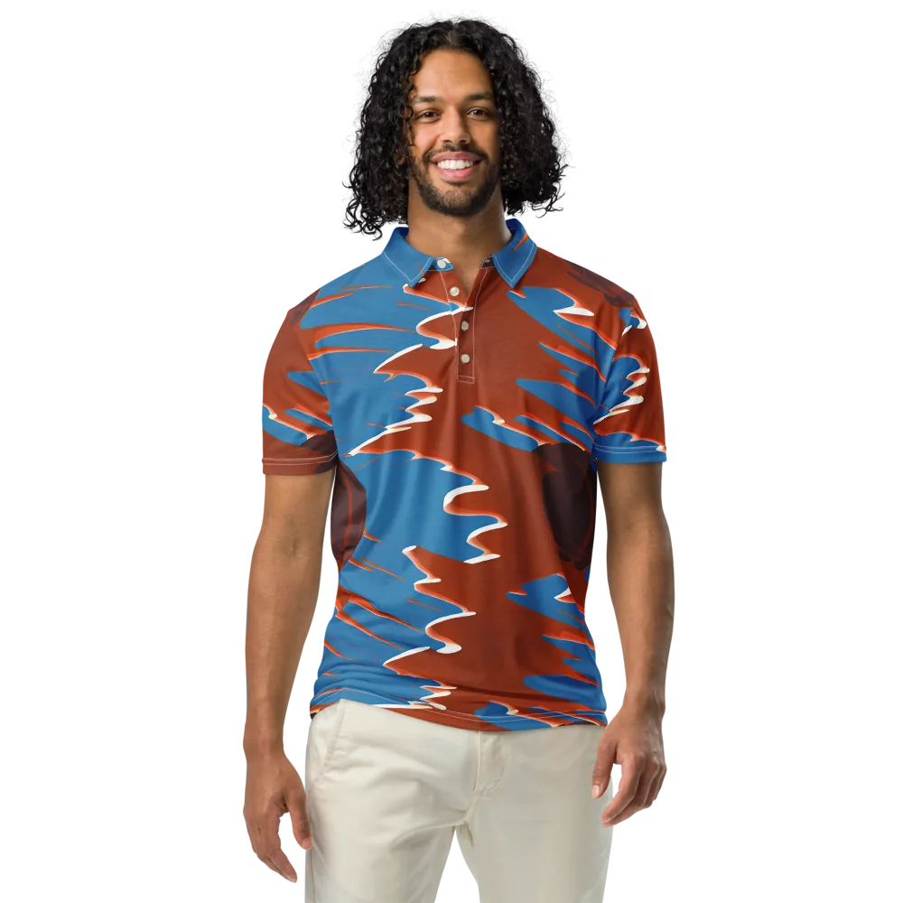 Desert Vortex on Men's Slim Fit Polo Shirt — Front
