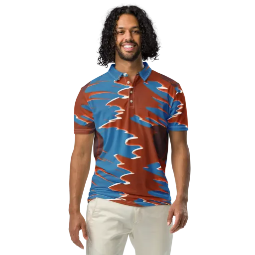 Desert Vortex on a Men's Slim Fit Polo Shirt