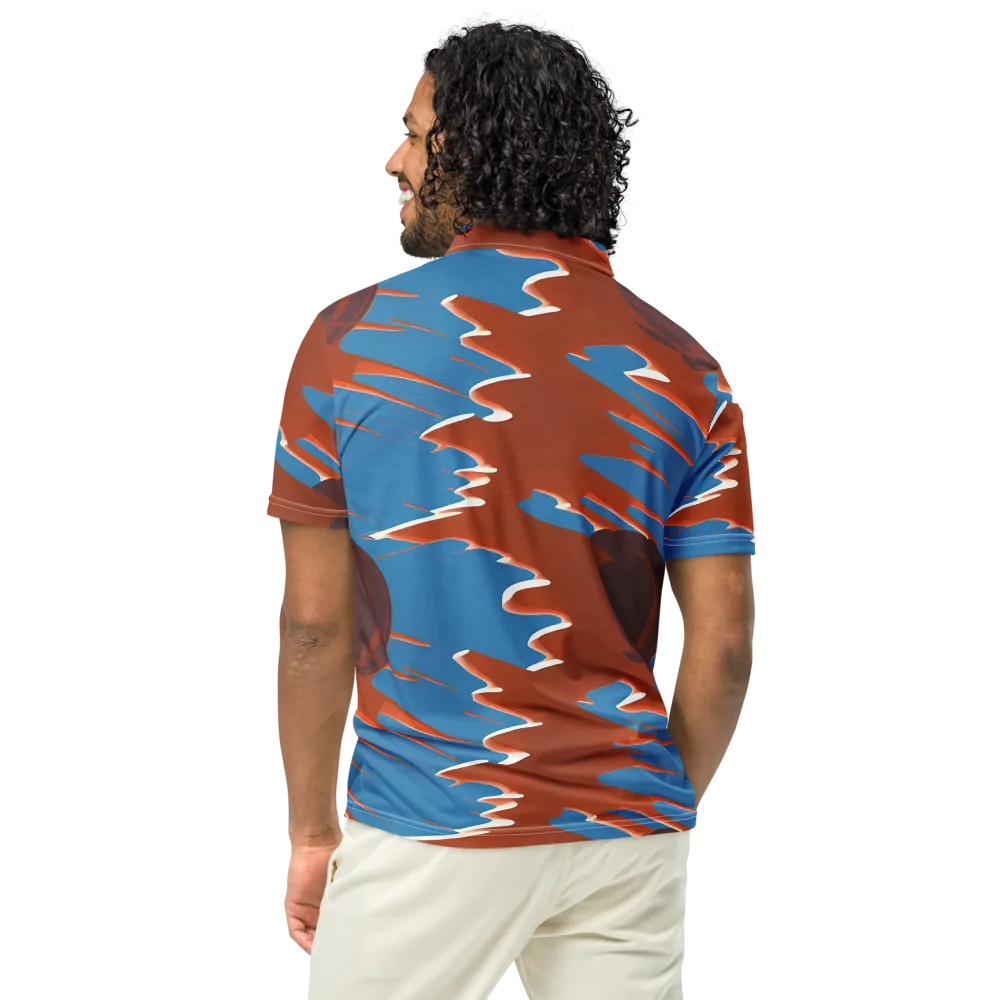 Desert Vortex on Men's Slim Fit Polo Shirt — Back