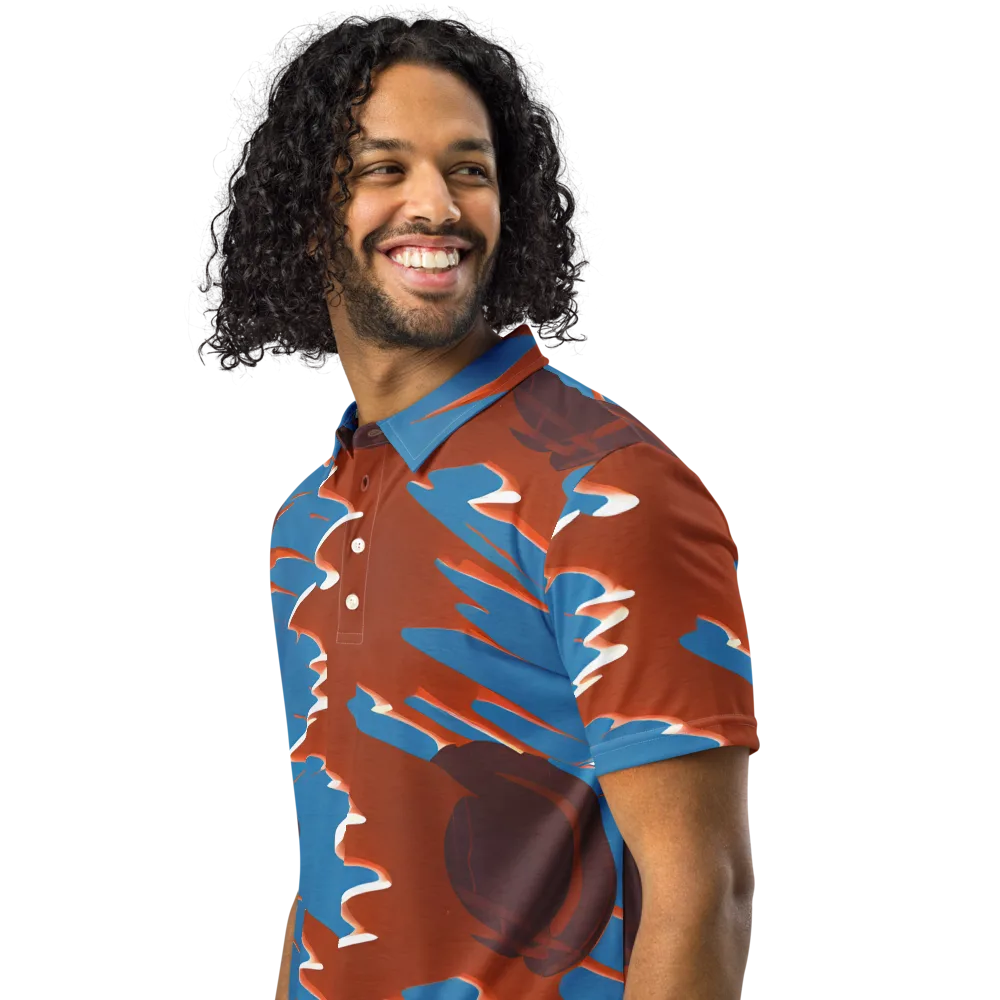 Desert Vortex on Men's Slim Fit Polo Shirt — Left Front