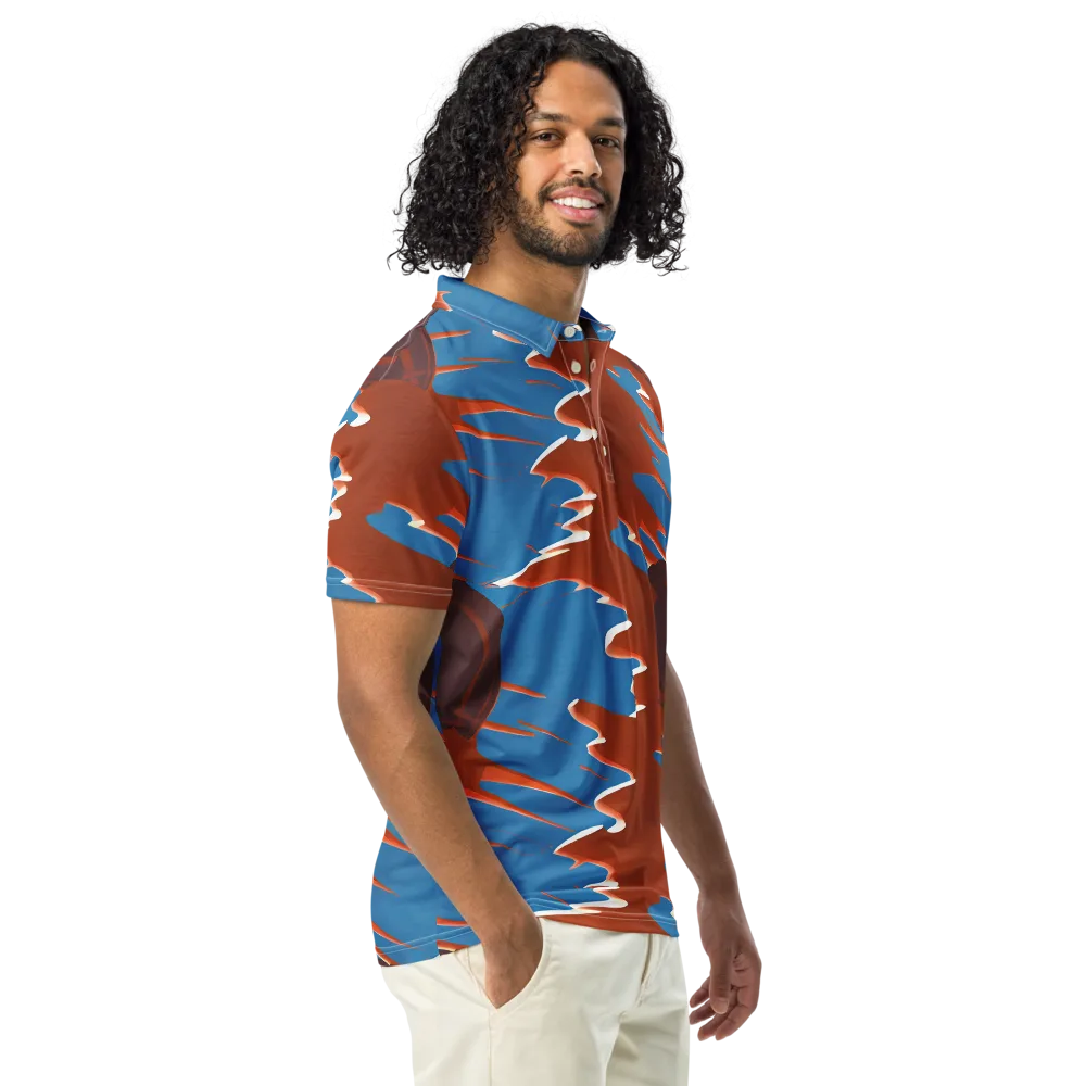 Desert Vortex on Men's Slim Fit Polo Shirt — Right Front
