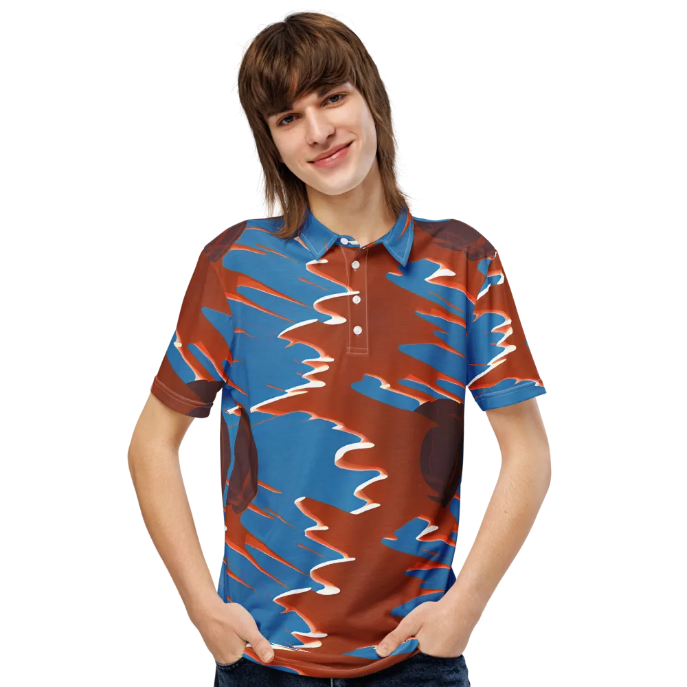 Desert Vortex on Men's Slim Fit Polo Shirt — Front