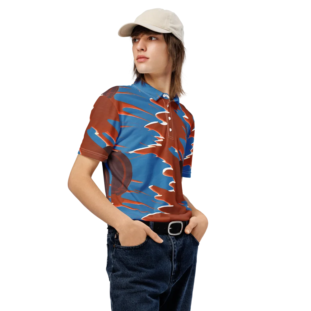 Desert Vortex on Men's Slim Fit Polo Shirt — Right Front