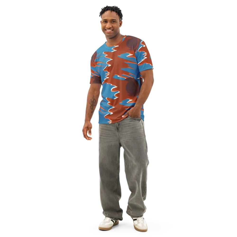 Desert Vortex on Men's Cotton Crew Neck T-Shirt — Front