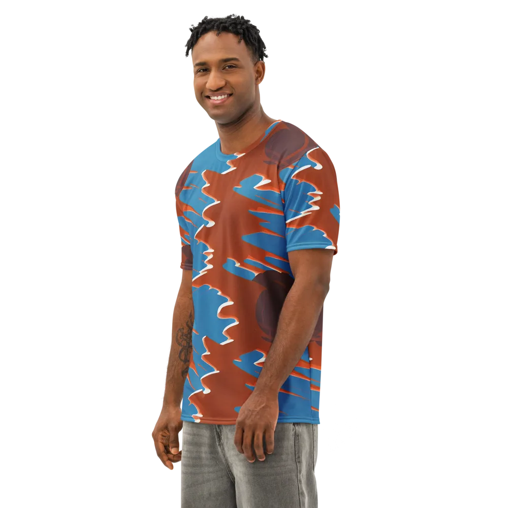 Desert Vortex on Men's Cotton Crew Neck T-Shirt — Left Front