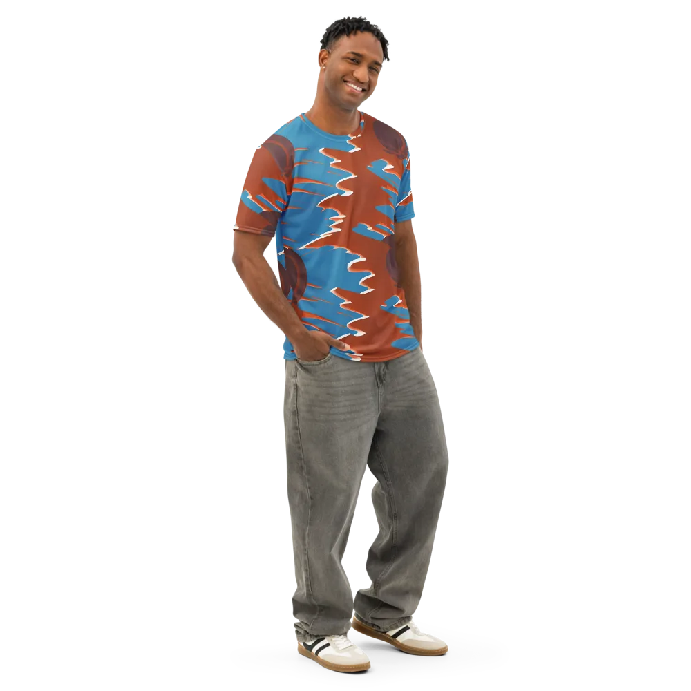 Desert Vortex on Men's Cotton Crew Neck T-Shirt — Right Front