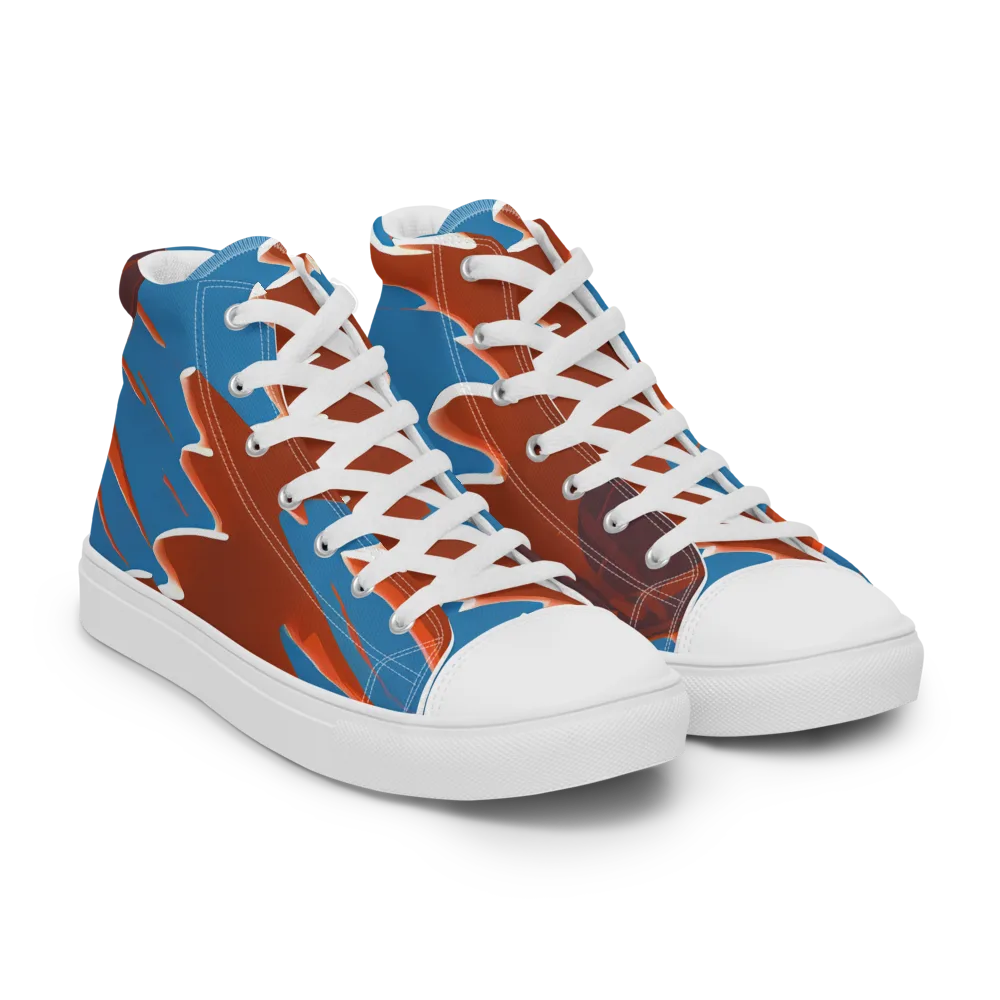 Desert Vortex on Men's High Top Canvas Shoes — Right Front