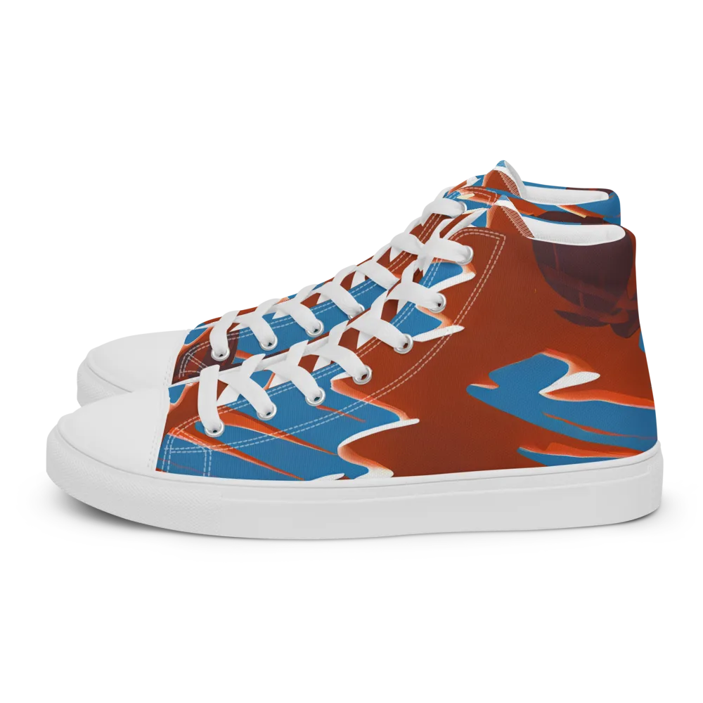Desert Vortex on Men's High Top Canvas Shoes — Left