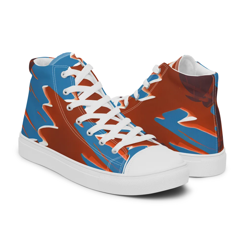 Desert Vortex on Men's High Top Canvas Shoes — Right