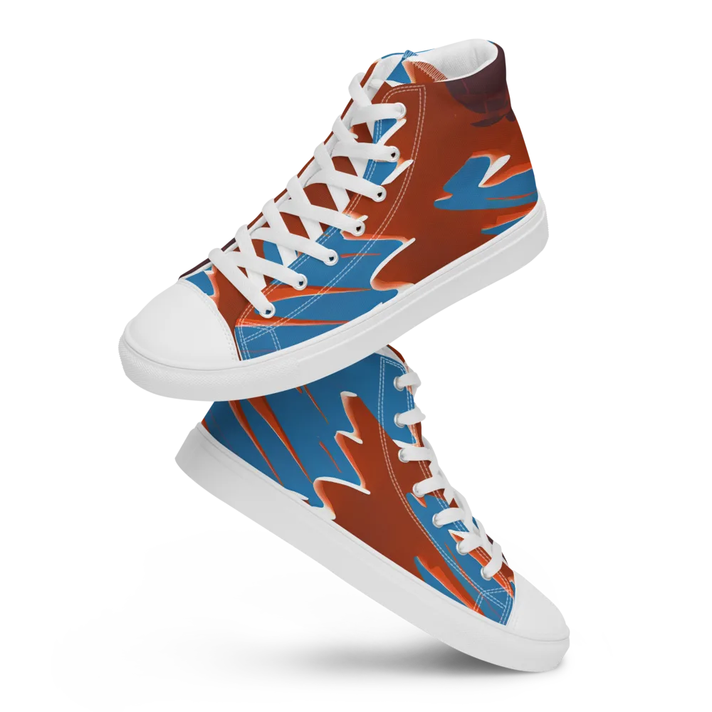 Desert Vortex on Men's High Top Canvas Shoes — Front