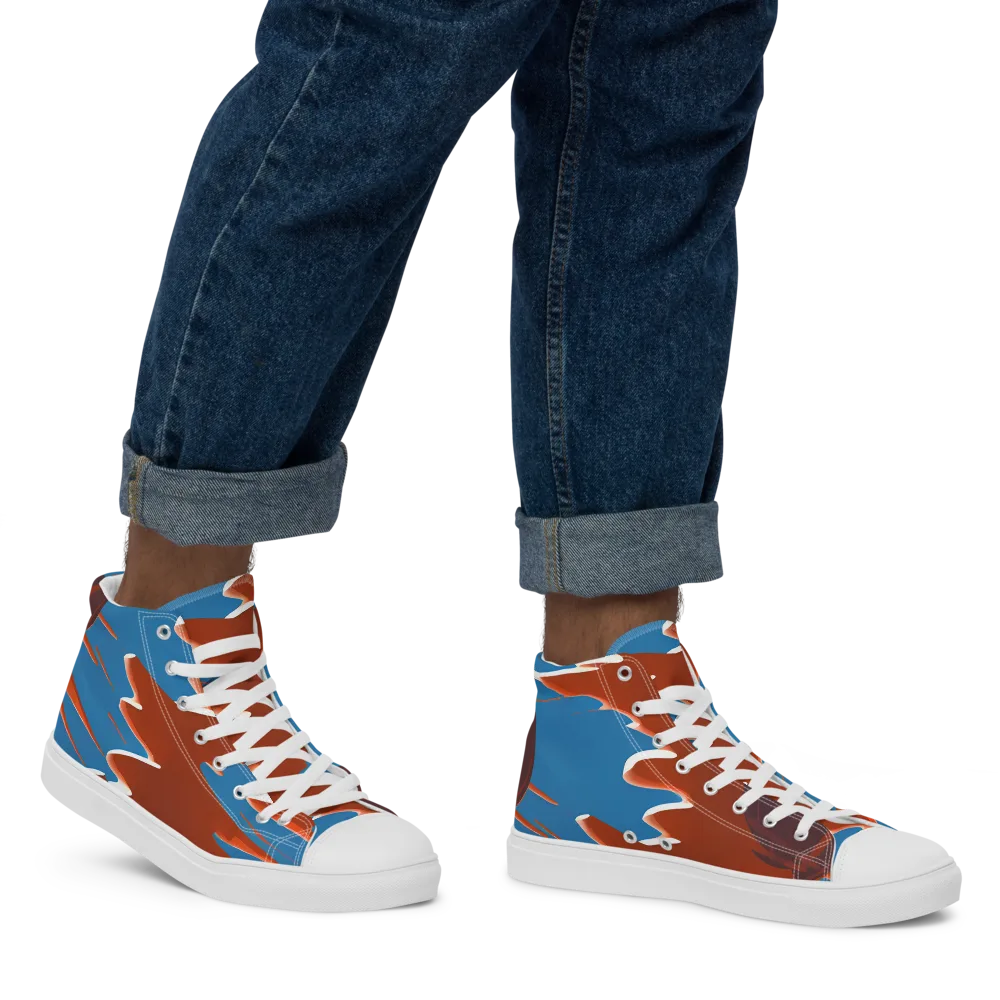 Desert Vortex on Men's High Top Canvas Shoes — Right