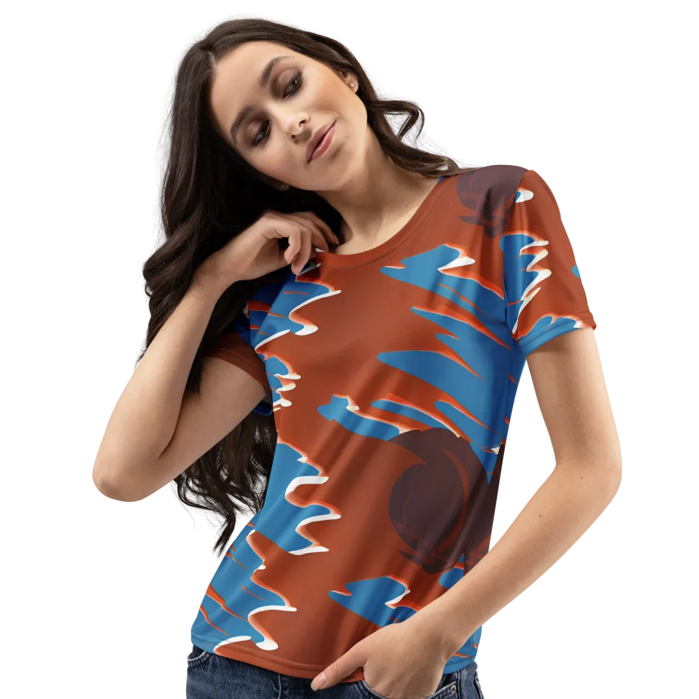 Desert Vortex on Women's Crew Neck T-Shirt — Left Front