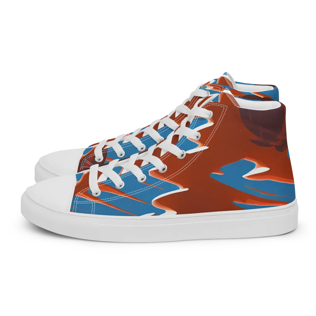 Desert Vortex on Women's High Top Canvas Shoes — Left