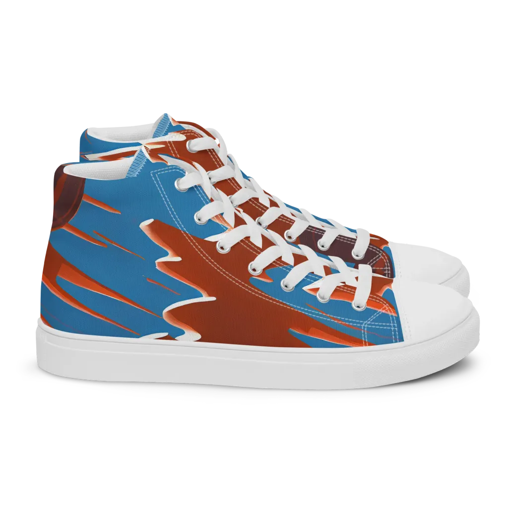 Desert Vortex on Women's High Top Canvas Shoes — Right