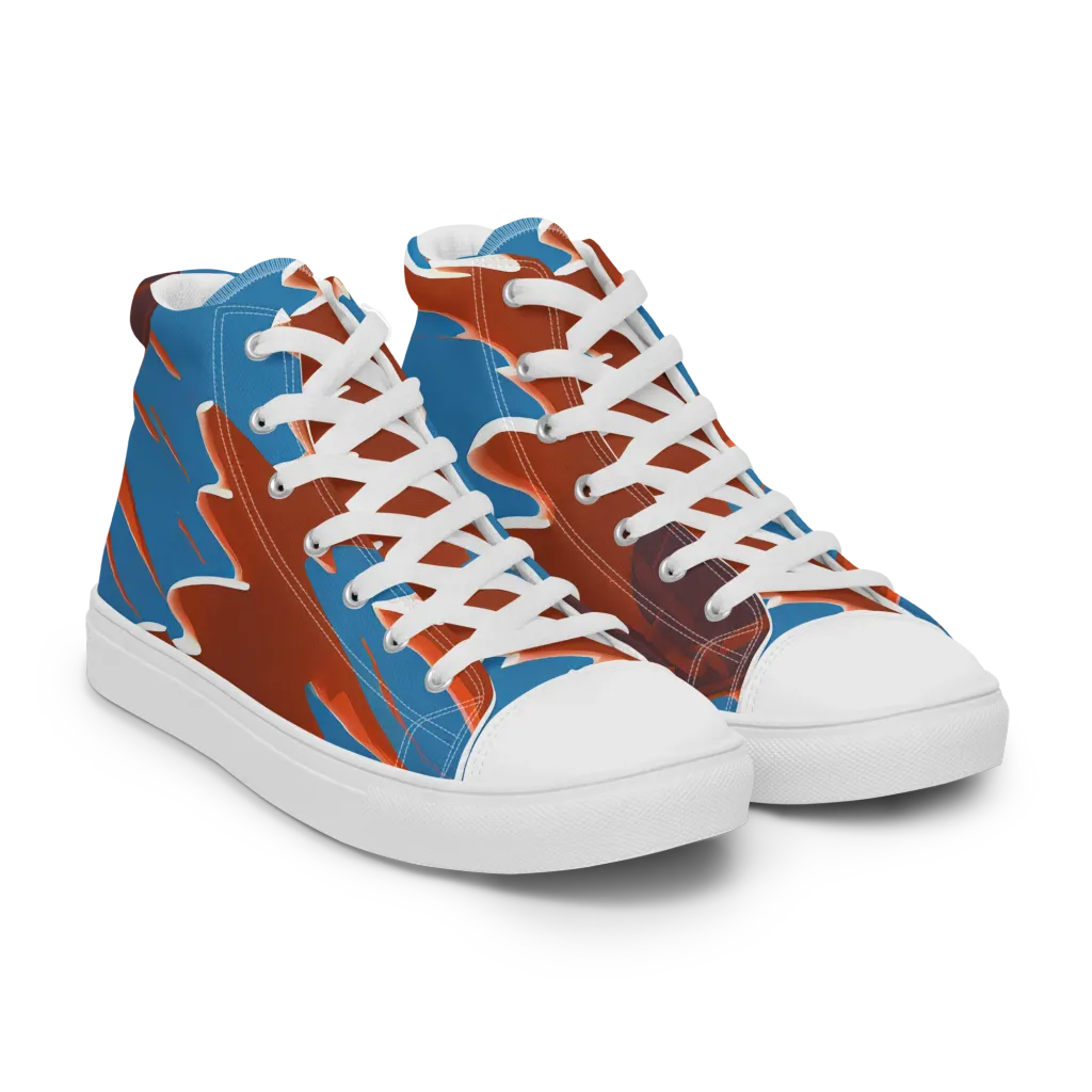 Desert Vortex on Women's High Top Canvas Shoes — Right Front